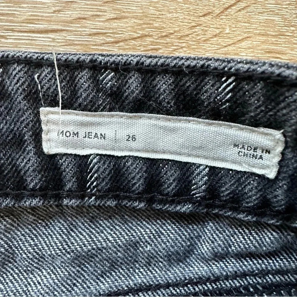 Pacsun Salem Stripe Dark Grey/ Black High Rise Straight Leg Mom Jean Sz 26 GUC - Picture 7 of 10